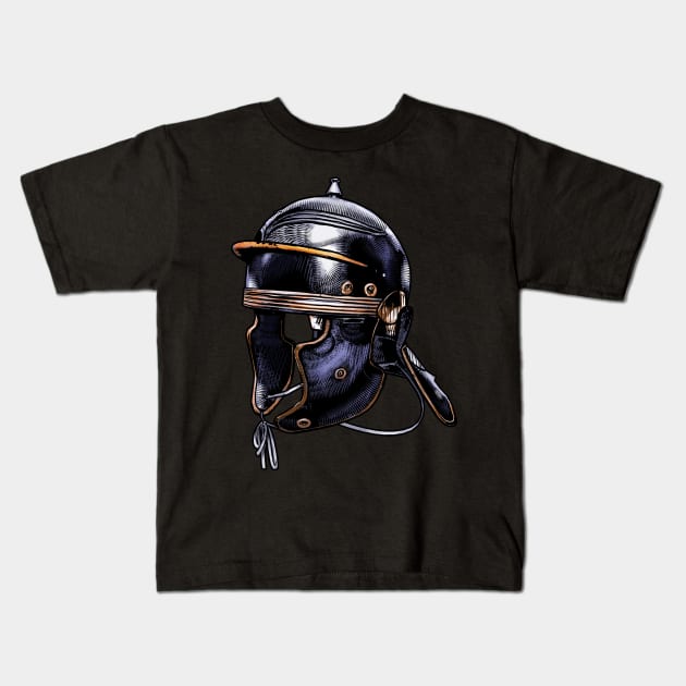 Ancient Roman Imperial Legionary Helmet Kids T-Shirt by Styr Designs